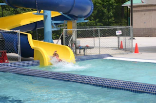 girl on water slide