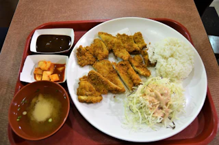 tray of plated food
