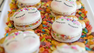 unicorn macarons and fruity pebbles