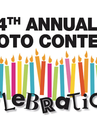 4th Annual Photo Contest Celebration text above colorful lit candles.