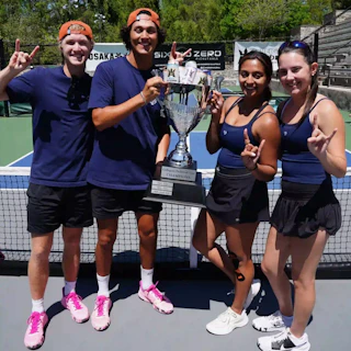 The 2025 DUPR Collegiate National Champions: the University of Texas (From left: Eli Trumeter, Jack Munro, Zoeya Kahn, and Natalie Liu)
